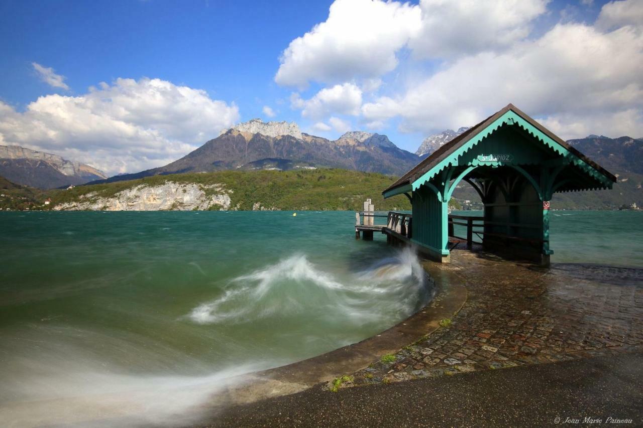 La Baie Des Voiles ,Vue Lac D'Annecy ,Plage Privee Duingt Exteriör bild